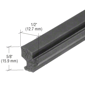 Black 1/2" EPDM Sponge Curtainwall Interior Gasket - 500'