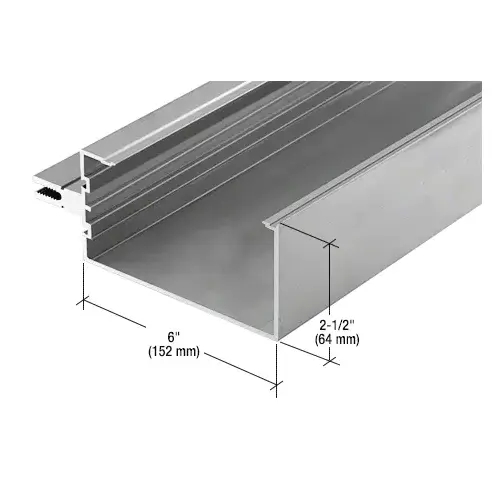 Open Back Horizontal Mullion - 24'-2", Clear Anodized Class 1