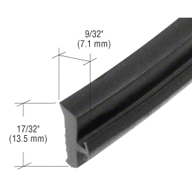 CRL-U.S. Aluminum NP432 Black 9/32" EPDM Curtainwall Exterior Gasket - 500'