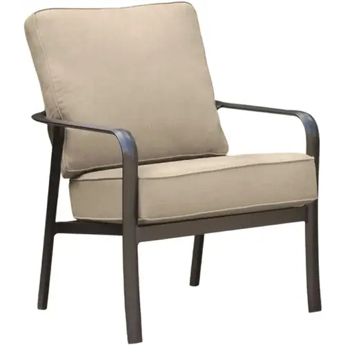 Cape Soleil FAIRCTCHR-1GMASH Fairhill Commercial Aluminum Slat Back Chair With Sunbrella Cushions