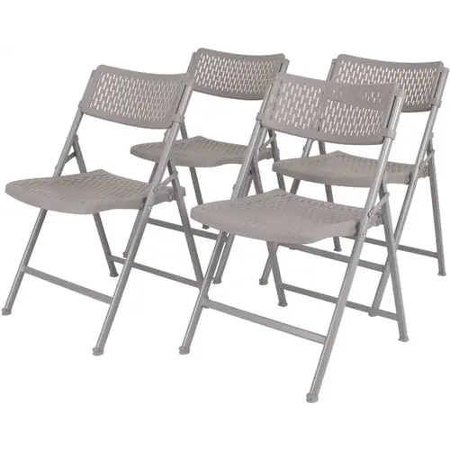 National Public Seating 1412 Airflex Folding Chair, Platinum