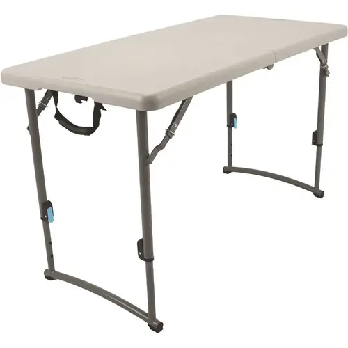 National Public Seating BFHT-2448A Fold In Half Table, Adjustable Height, White