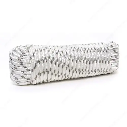KingCord 403271BG Diamond Braid Polyester Gray / White