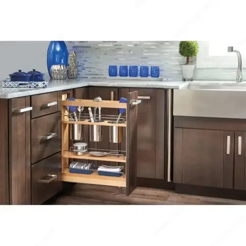 Rev-A-Shelf Base Cabinet Pullout with Utensil Bins and Blumotion