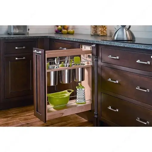 Rev-A-Shelf Base Cabinet Pullout with Utensil Bins and Blumotion