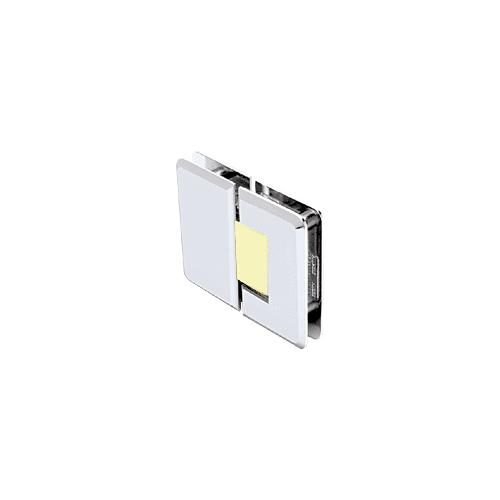 Chrome with Brass Accents Pinnacle 180 Series 180 Degree Glass-to-Glass Standard Hinge