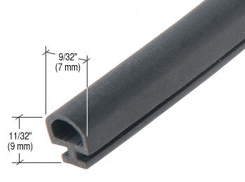 CRL-U.S. Aluminum NP270 Black 9/32" EPDM Pull-In Door Glaze Gasket - 500'/Roll