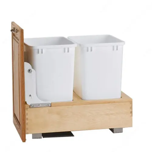 bottom Mounting Pull-Out Waste Container Maple / White