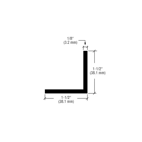 CRL-U.S. Aluminum A15022 Bronze Black Anodized L-Bar 1-1/2" x 1-1/2" x 1/8" - 21'-2"