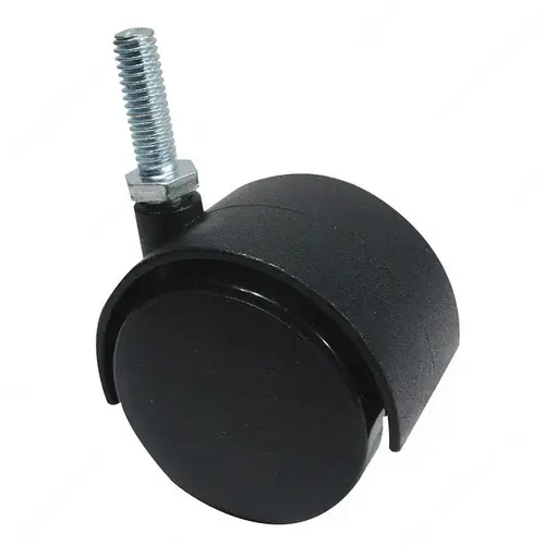 Dual-Wheel Furniture Caster - With Threaded Stem
