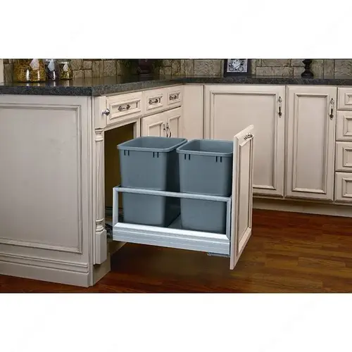 Rev-a-Shelf 51491527DM217 double Pull-Out Recycling Center Metallic Silver