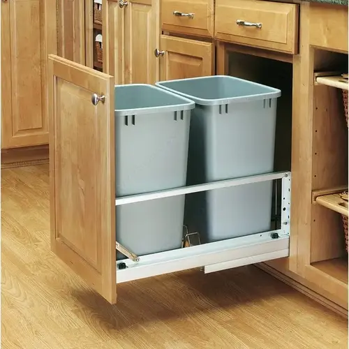 Rev-a-Shelf 514918DM217 double Pull-Out Recycling Center Metallic Silver
