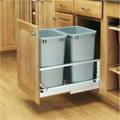 Rev-a-Shelf 534918DM217 double Pull-Out Recycling Center Metallic Silver