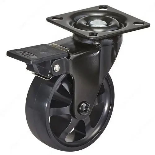 Richelieu Hardware 87502029090 Aluminum Single Wheel Design Caster - Black on Black