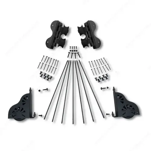 Quiet Glide 88QG71090 Swivel Rolling Ladder Hardware set with brake wheels Black