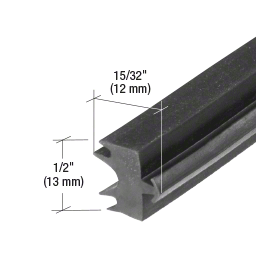 CRL-U.S. Aluminum NP726 Black 15/32" EPDM Curtainwall Exterior Gasket - 250'
