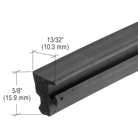 CRL-U.S. Aluminum NP425 Black 1/2" EPDM Sponge Curtainwall Exterior Gasket - 250'