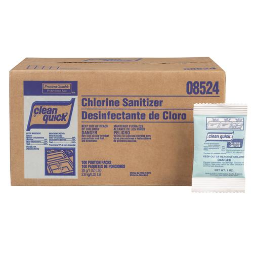 Clean Quick Chlorine Sanitizer Concentrate Powder Packets, 1 Ounces