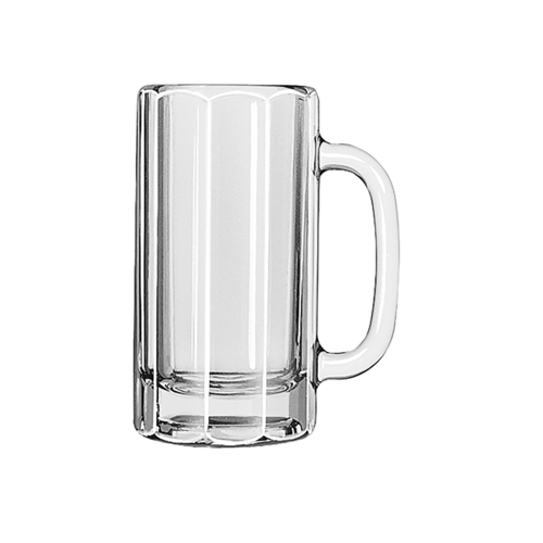 Libbey 12 Ounce Paneled Clear Glass Beer Mug, 12 Each