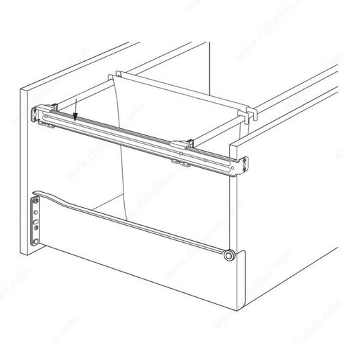 Grass GR01686 Side Rail for Zargen File Rail System