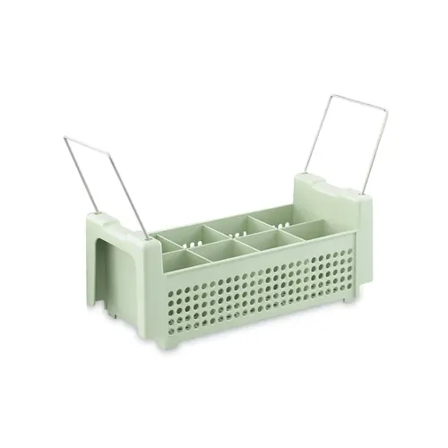 FLATWARE BASKET 8 COMPARTMENT GREEN