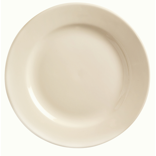World Tableware Princess White 10.5 Inch Rolled Edge Cream White Medium Rim Plate, 12 Each
