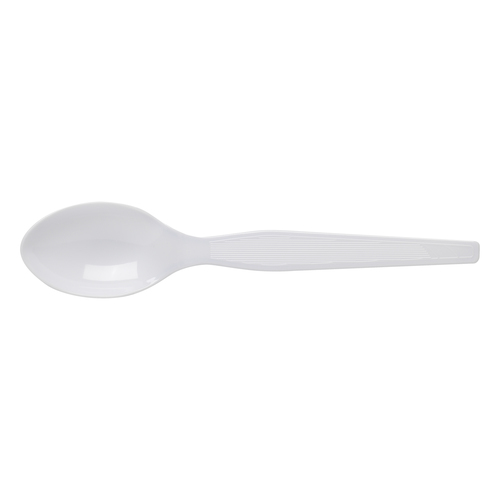 SPOON HEAVYWEIGHT POLYSTRENE WHITE 6 INCH