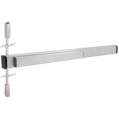 Satin Aluminum 48" x 108" Jackson 1275 Push Pad Surface Vertical Rod Panic Exit Device