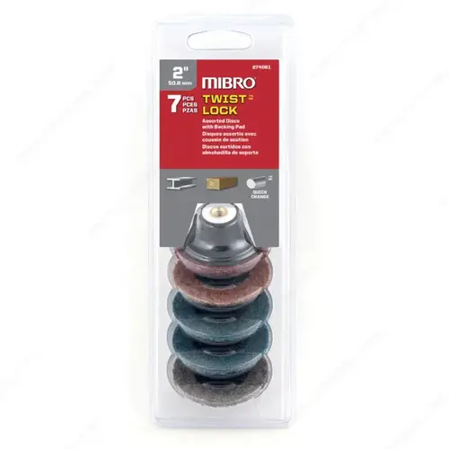 MIBRO 274081 Twist Lock Assorted Discs with Backing Pad Sets