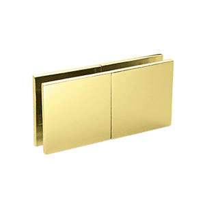 Polished Brass Square 180 Degree Glass-to-Glass Movable Transom Clamp