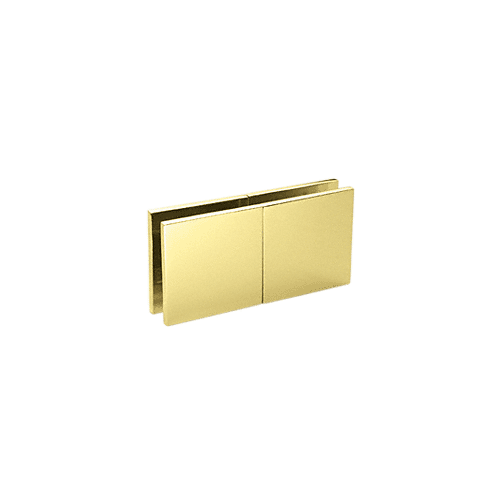 Polished Brass Square 180 Degree Glass-to-Glass Movable Transom Clamp