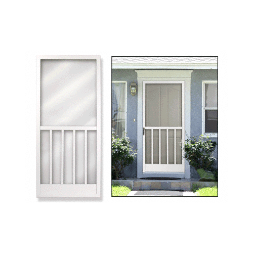 Custom Verona White 30" x 80" Vinyl Hinged Screen Door