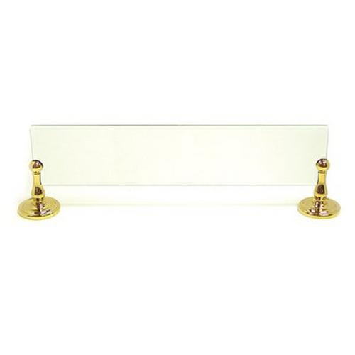 18" Length R Series Towel Glass Shelf Polished Brass