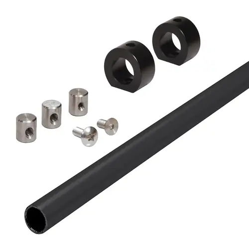 Matte Black 78" Replacement Header Bar for Crescent Shower Sliding Door System With Drill Guide