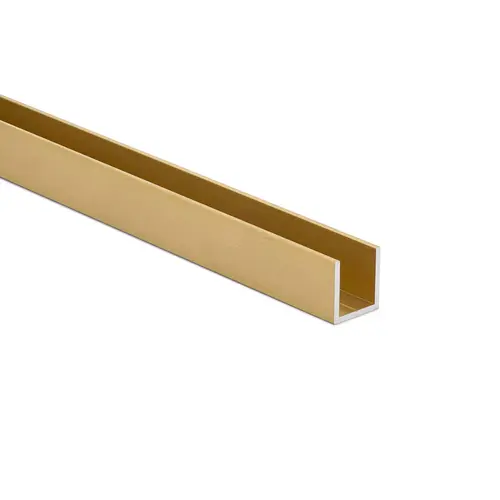 U-Channel - Deep 1/2" Glass - 94" - Brushed Brass