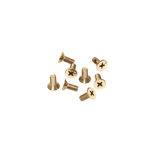 Gold Plated 6 x 15 mm Cover Plate Flat Head Phillips Screws - pack of 8