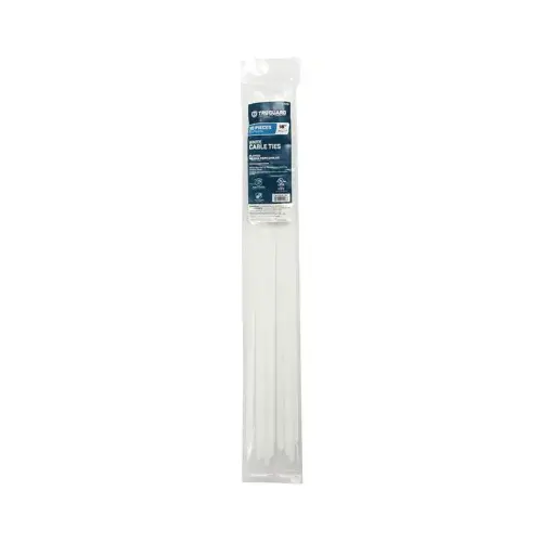 IRONCUBE WORKS NL-10X450-10W Heavy-Duty Cable Ties, White, 18 In - pack of 10