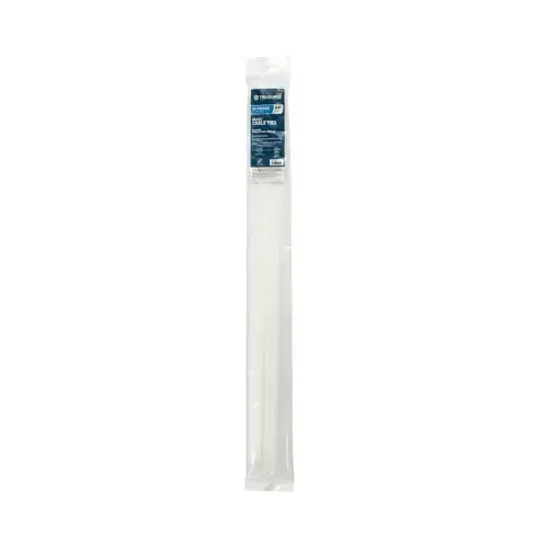 IRONCUBE WORKS NL-10X600-10W Heavy-Duty Cable Ties, White, 24 In - pack of 10