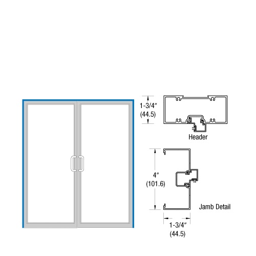 CRL-U.S. Aluminum 0Z1222272 Bronze Black Anodized Open Back Up and Over Frame for Pair of Doors Offset Pivoted Using Surface Closers