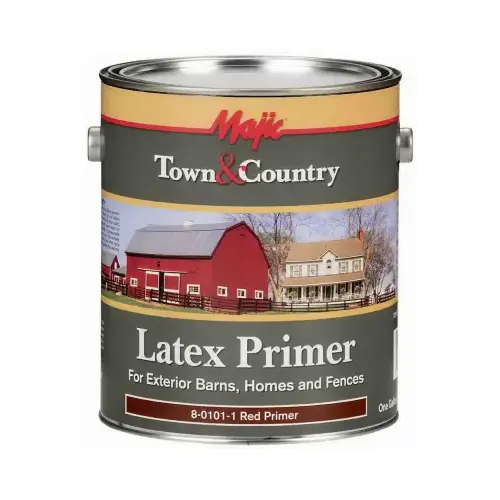 Town & Country Exterior Barn & Fence Paint, Latex Primer, Red, Gallon