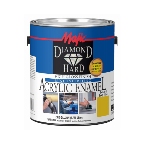 Diamondhard Anti-Rust Acrylic Paint, High Gloss Safety Yellow, Gallon