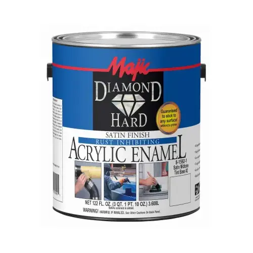 Diamondhard Anti-Rust Acrylic Paint, Satin White, Tint Base 2, Gallon