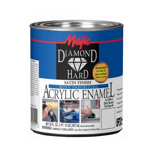 Diamondhard Anti-Rust Acrylic Paint, Satin, Neutral Tint Base 4, Qt.