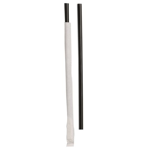 D & W FINE PACK DSGW8-24-300E 8.5 INCH GIANT WRAPPED STRAW BLACK