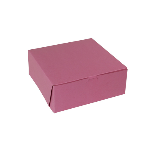 BOXIT 10104B-195 10 X 10 X 4 STRAWBERRY 1 PIECE BAKERY CORNERLOCK 100/BUNDLE Bakery Box