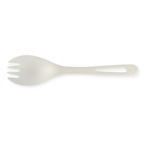 WORLD CENTRIC RK-PS-B Compostable spork (spoon and fork combination) 6 in Spork - TPLA - Compostable