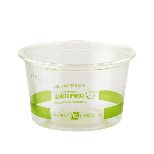 WORLD CENTRIC CP-CS-4S 4 oz Clear Souffle Cups - Ingeo - Compostable