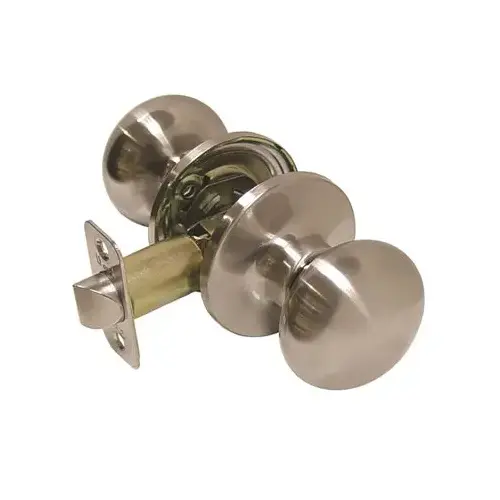 Portland Home Series Mushroom Door Knobset Privacy Brushed Chrome - pack of 10