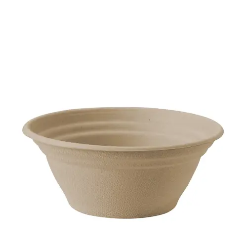 WORLD CENTRIC BB-SC-U8 8 oz Soup Barrel Bowls - Unbleached Plant Fiber - Compostable - Case of 500 8 oz Soup Barrel Bowls - Fiber