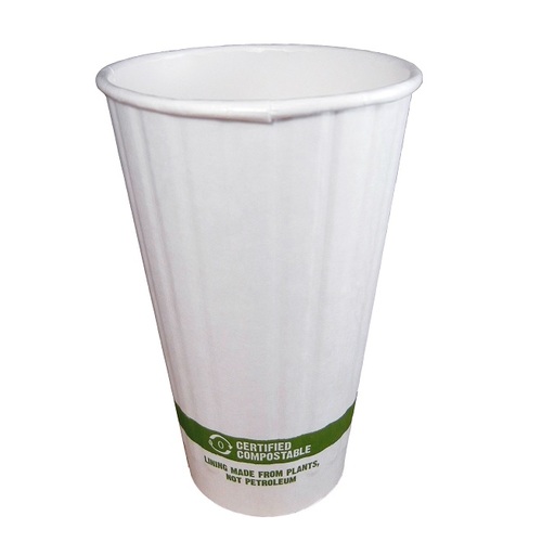 16 oz Double Wall Hot Cup - Paper - Compostable - Case of 600 16 OZ DOUBLE WALL HOT CUP WITH BIO LINING